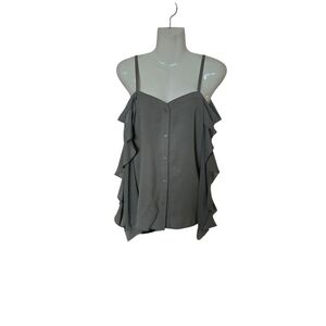 Bar III Gray Button-Front Camisole